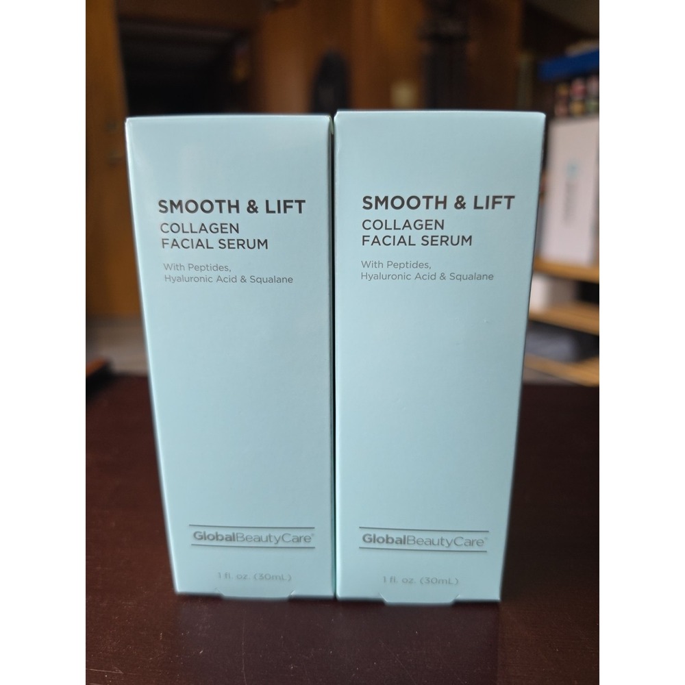 Global Beauty Care Smooth & Lift Collagen Facial Serum with Peptides Lot Of 2